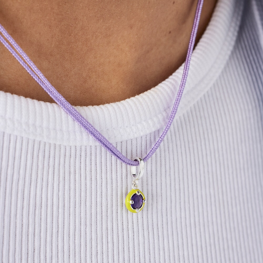 Pendente TOUS Vibrant Colors in argento, ametista e smalto lime