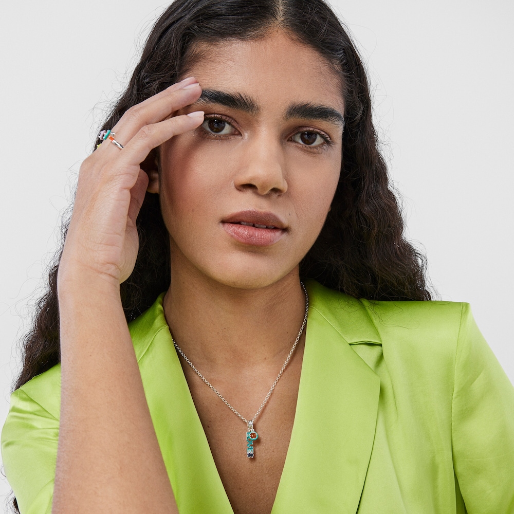 Colgante de plata, cornalina y esmalte azul TOUS Vibrant Colors