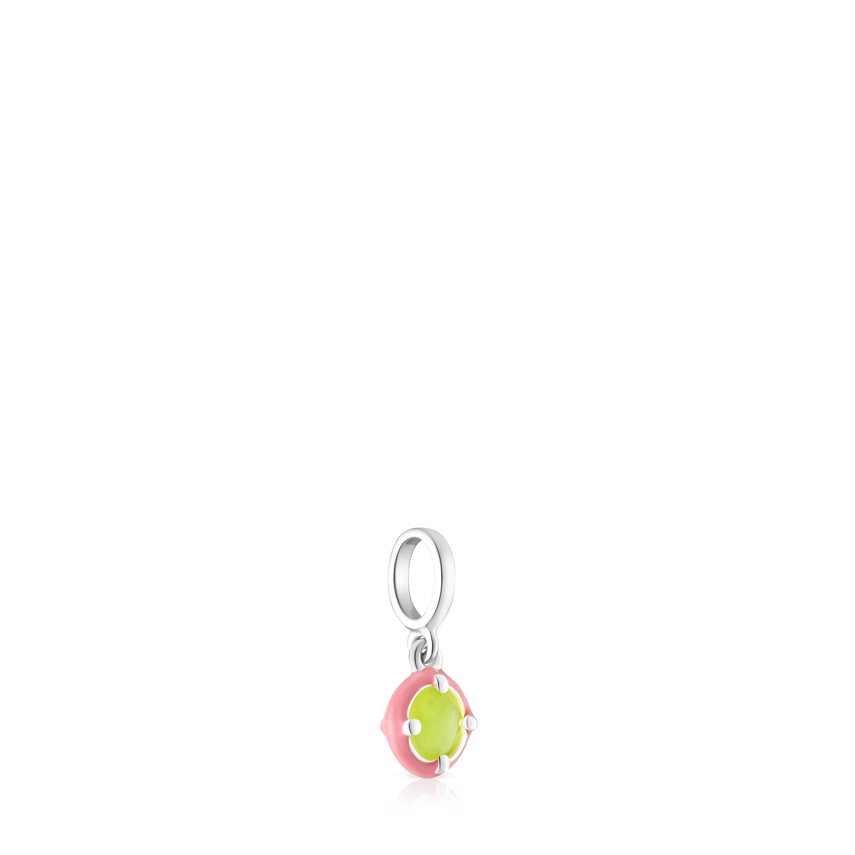 Silver TOUS Vibrant Colors Pendant with chalcedony and pink enamel