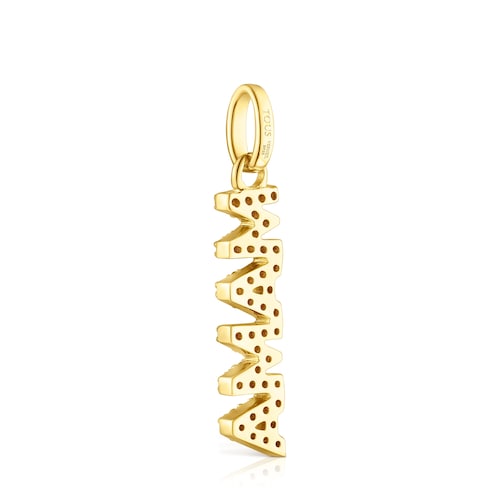 Silver vermeil TOUS Crossword Mama Mama pendant with gemstones