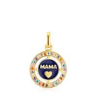 Colgante Mama TOUS Crossword Mama con baño de oro 18 kt sobre plata, gemas y esmalte