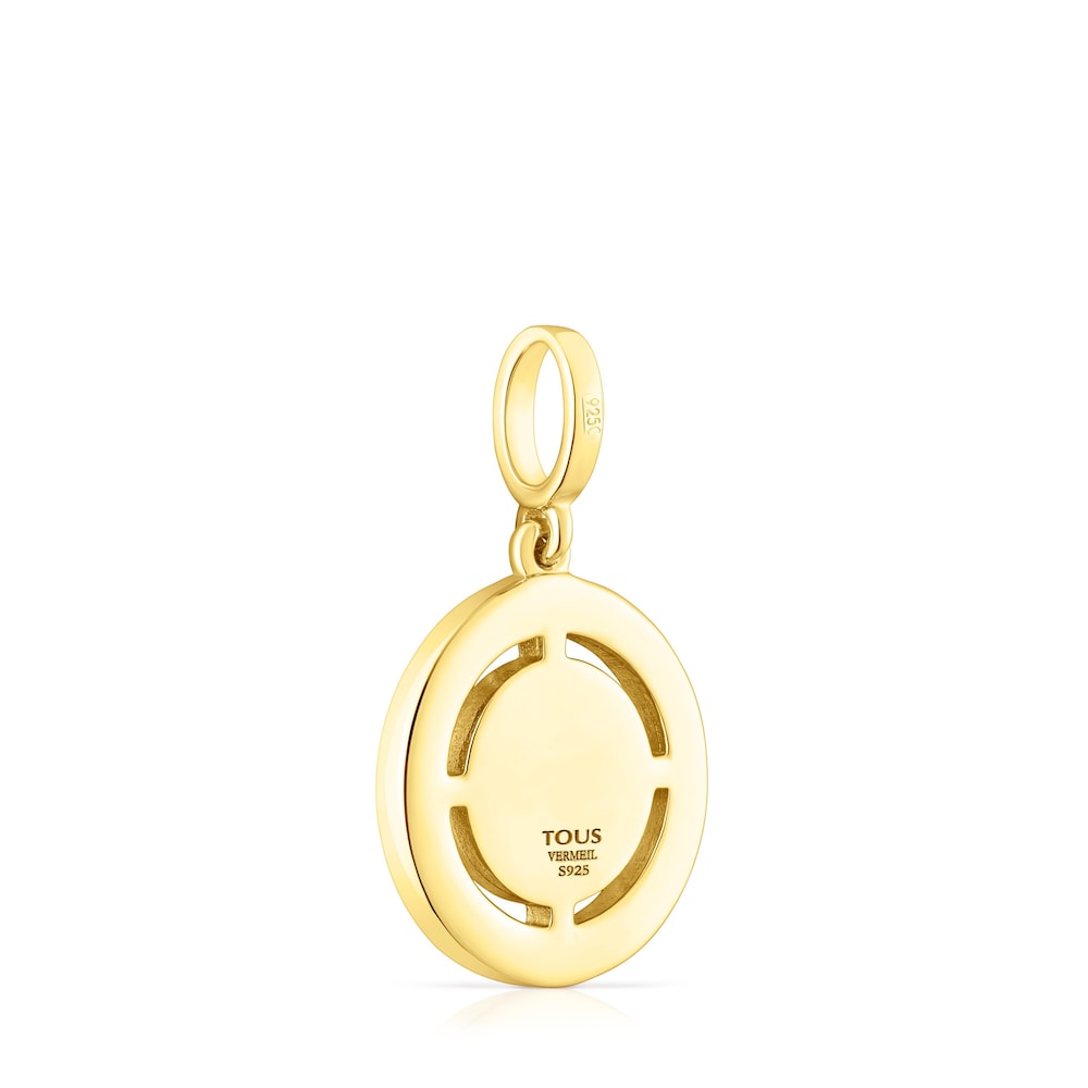 Silver vermeil TOUS Crossword Mama Mum pendant with gemstones and enamel