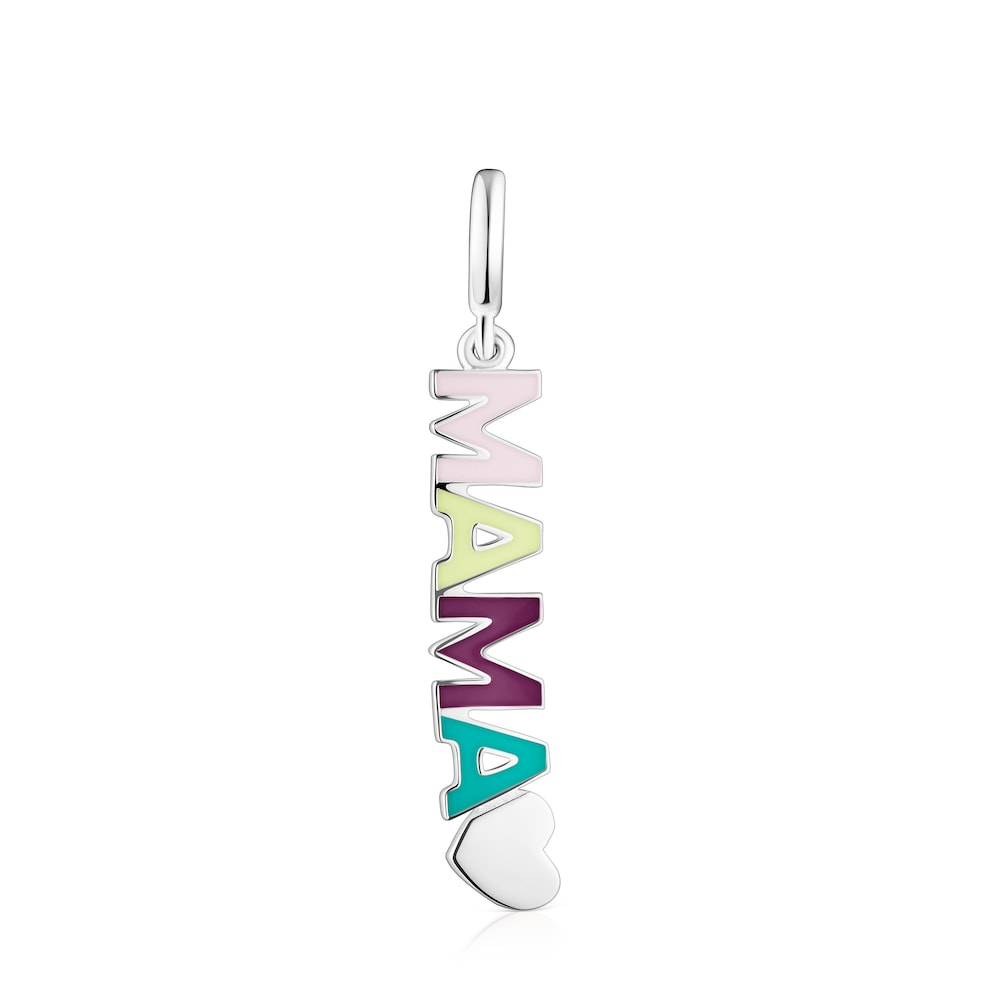 Colgante Mama TOUS Crossword Mama de plata y esmalte image number 0