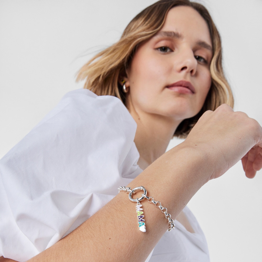 Colgante Mama TOUS Crossword Mama de plata y esmalte