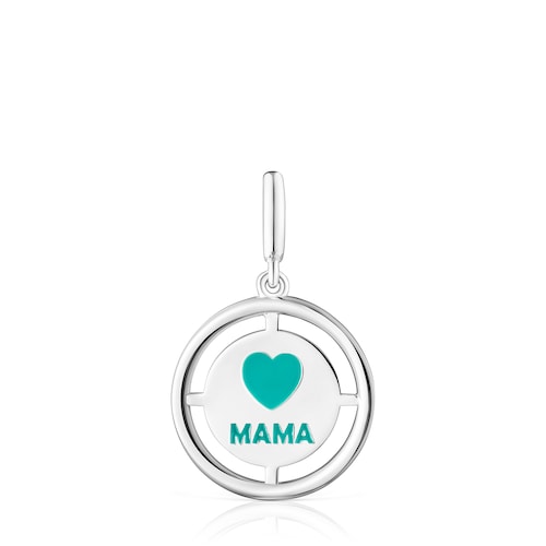 Colgante Mama TOUS Crossword Mama de plata y esmalte azul image number 0