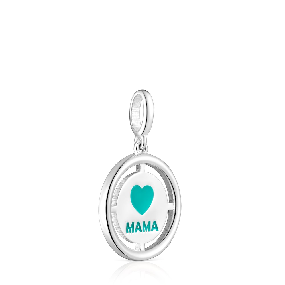 Colgante Mama TOUS Crossword Mama de plata y esmalte azul image number 1