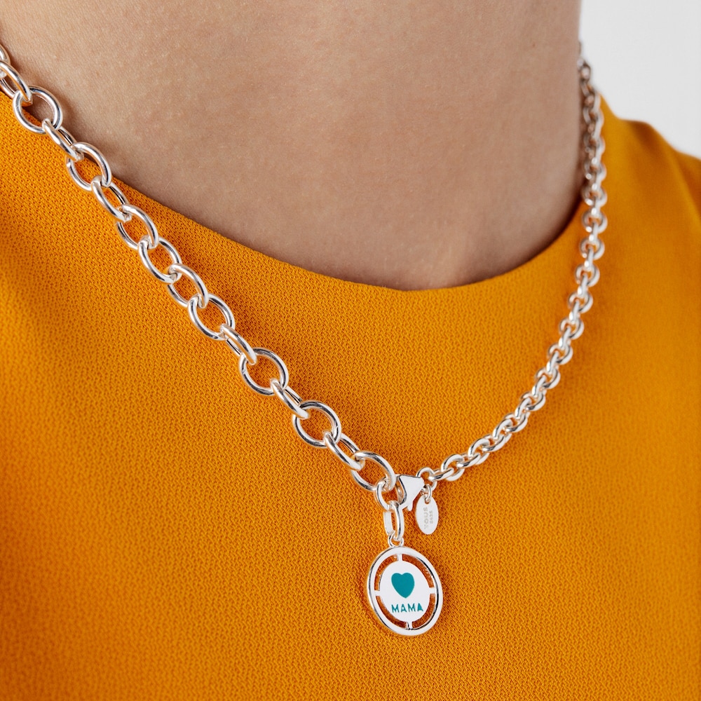 Dije Mama de plata y esmalte azul TOUS Crossword Mama