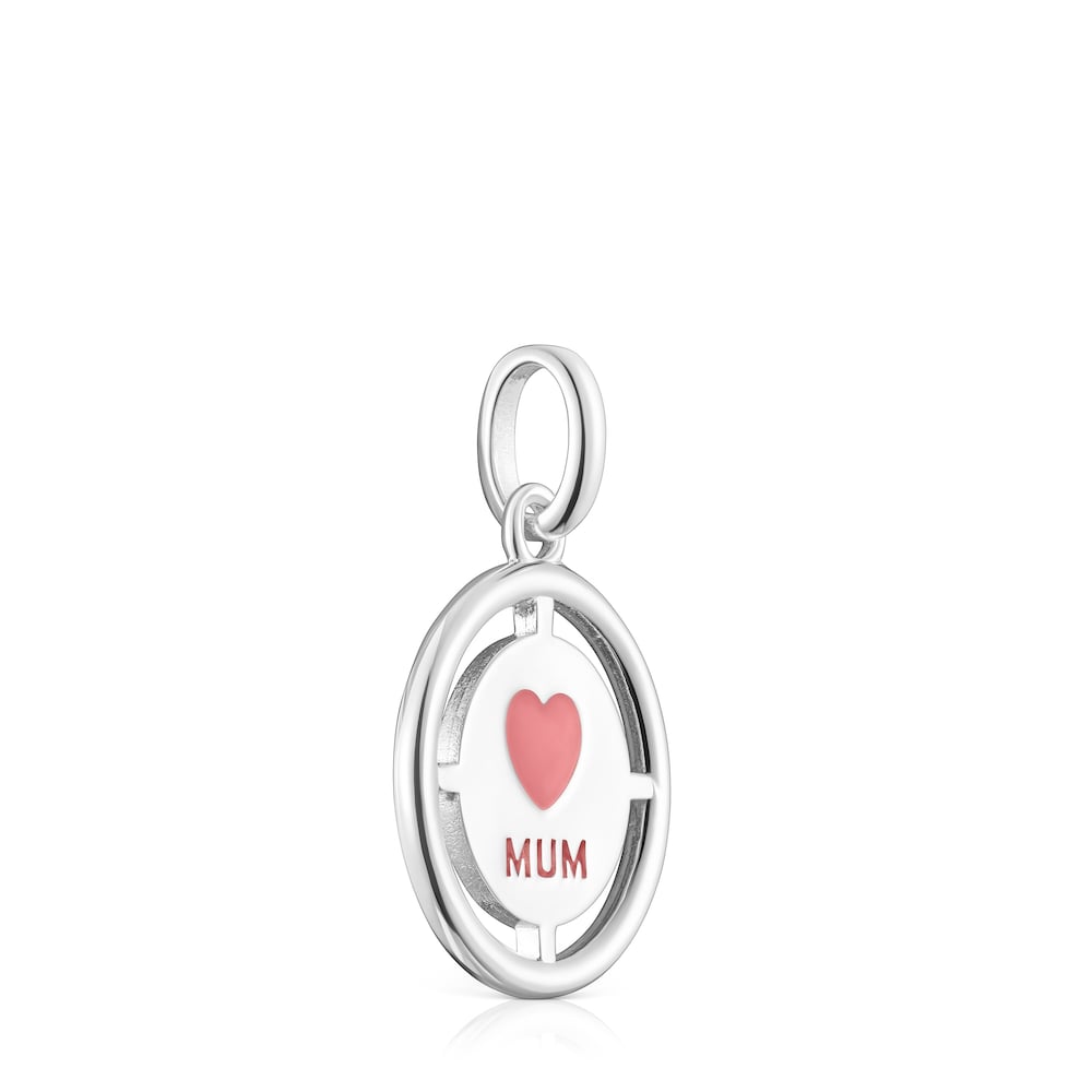 Colgante Mum TOUS Crossword Mama de plata y esmalte rosa