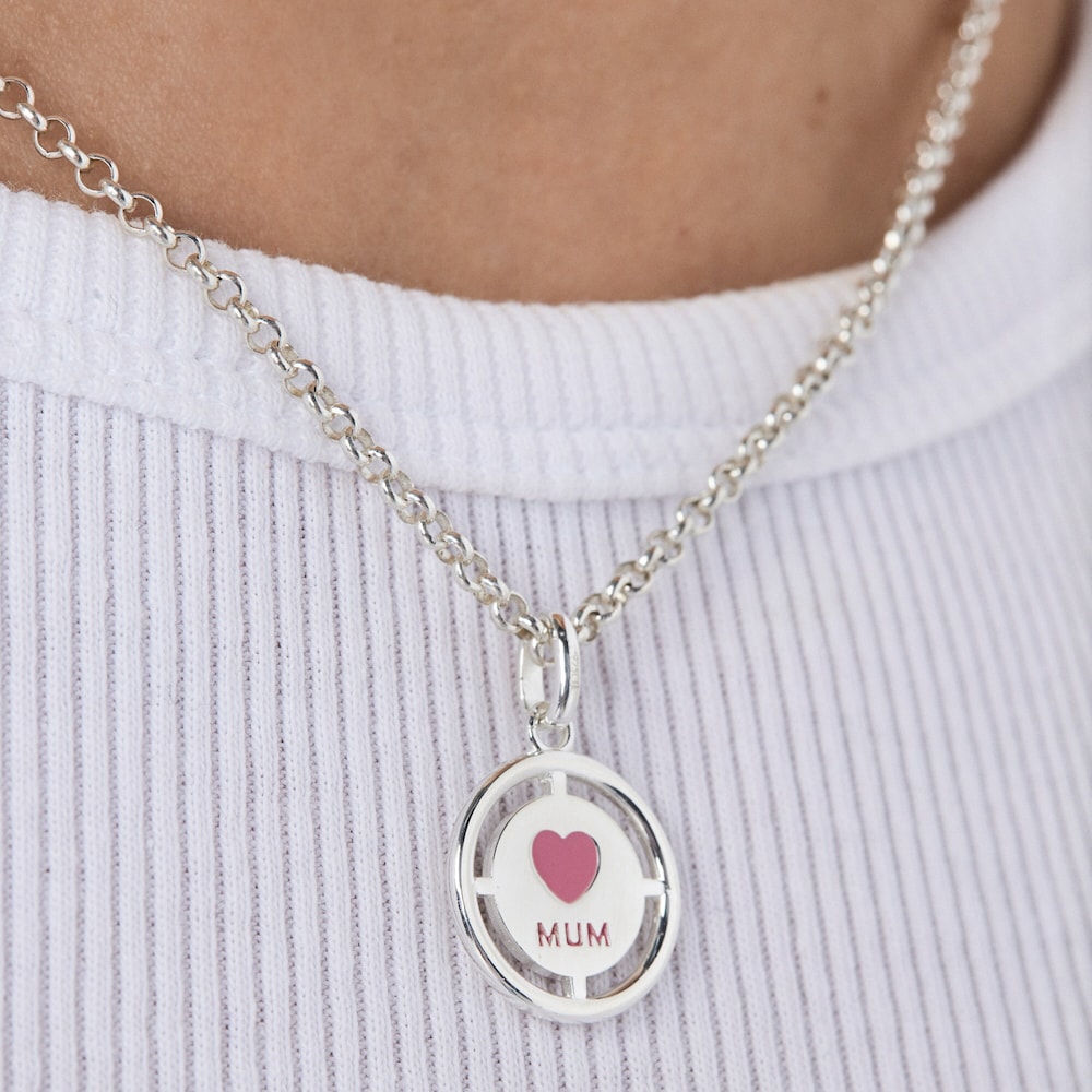 Colgante Mum TOUS Crossword Mama de plata y esmalte rosa