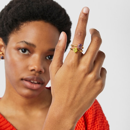 Anillo con calcedonia y esmalte TOUS Vibrant Colors