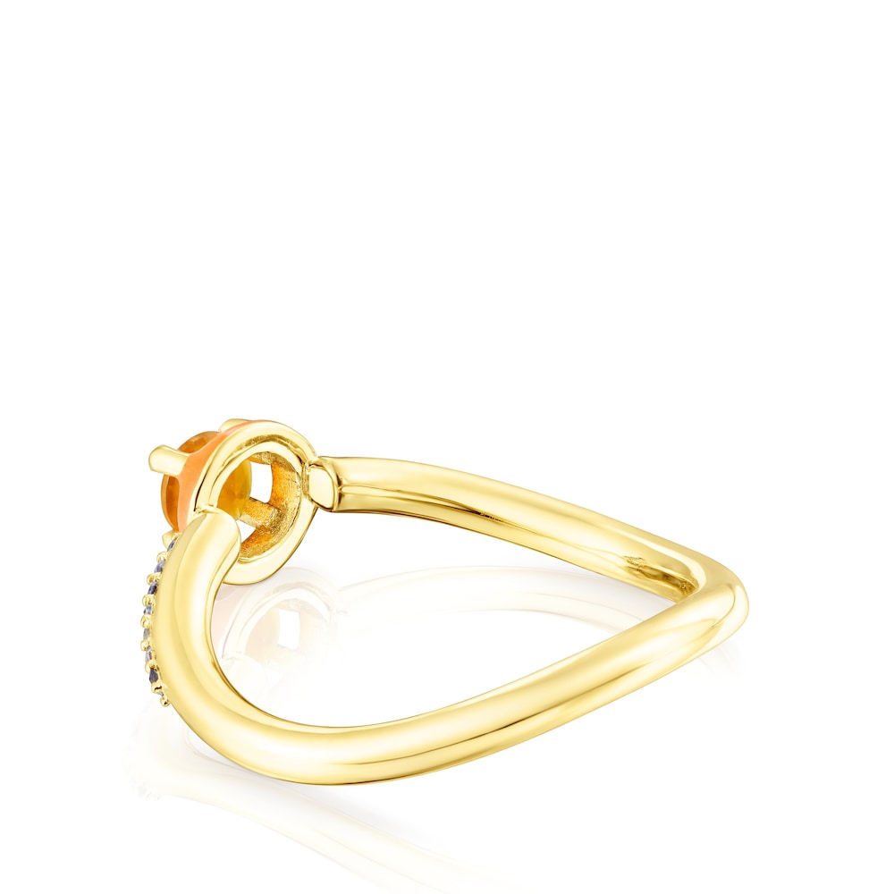 Anel TOUS Vibrant Colors com cornalina e esmalte