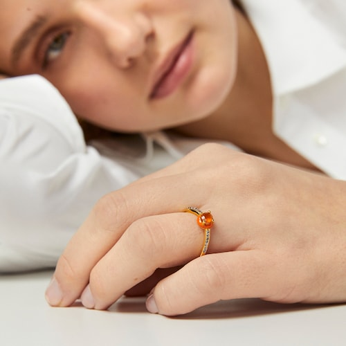 TOUS Vibrant Colors Ring with carnelian and enamel