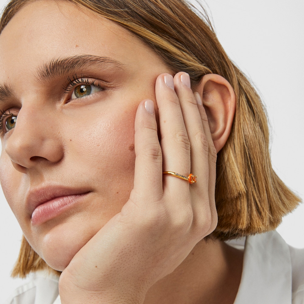 Anel TOUS Vibrant Colors com cornalina e esmalte