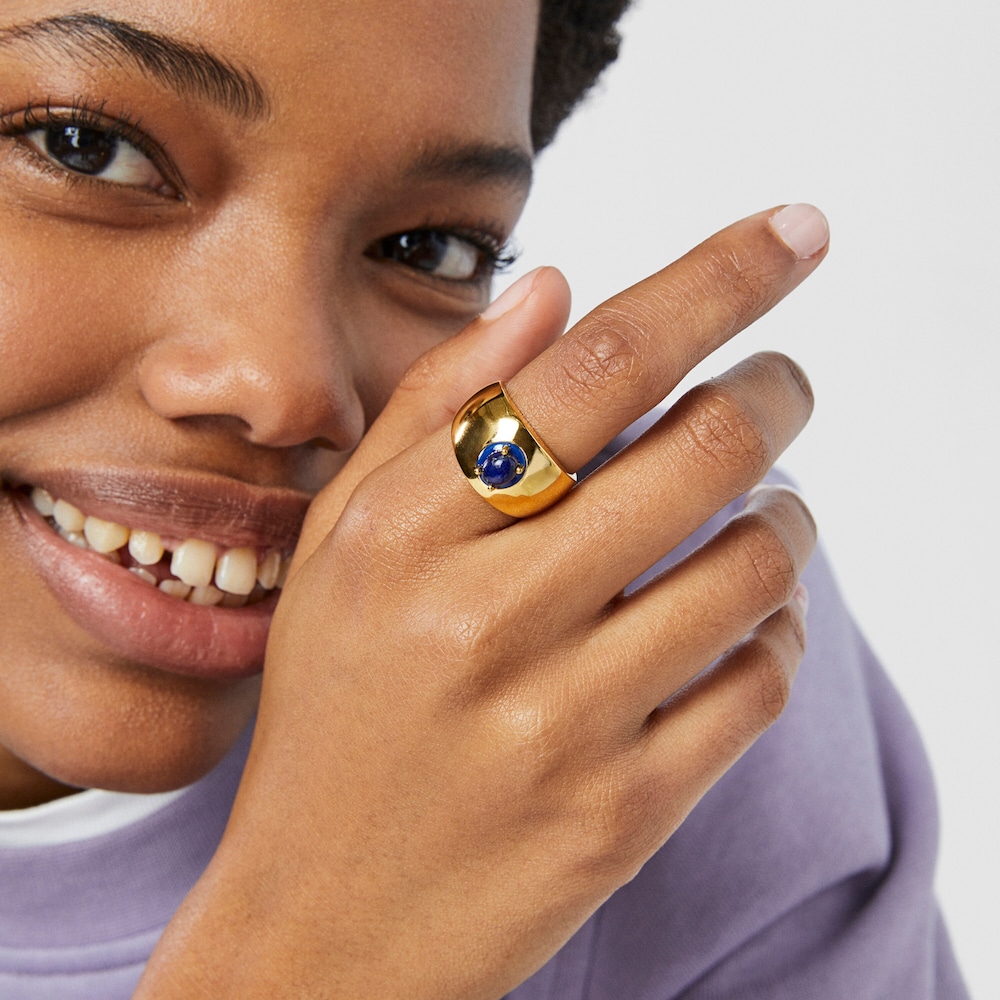 Anillo con lapisl&aacute;zuli y esmalte TOUS Vibrant Colors