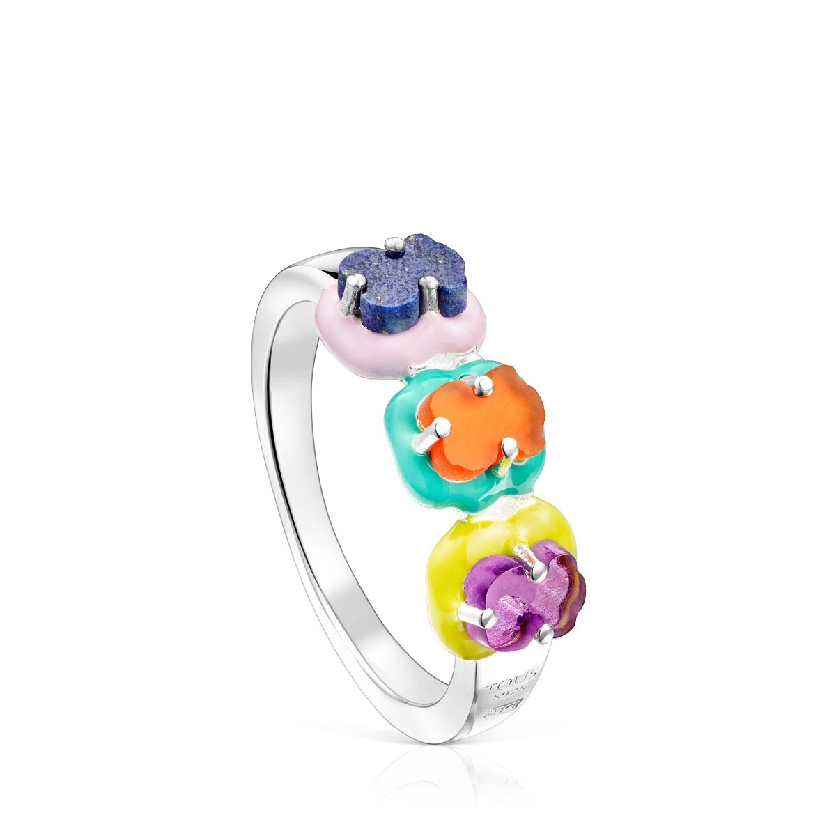 Tous - Anillo De Plata Con Motivo Oso De Gemas Y Esmalte Tous Vibrant Colors Talla 14