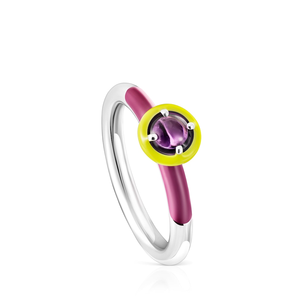 Anillo de plata con amatista y esmalte TOUS Vibrant Colors image number 0
