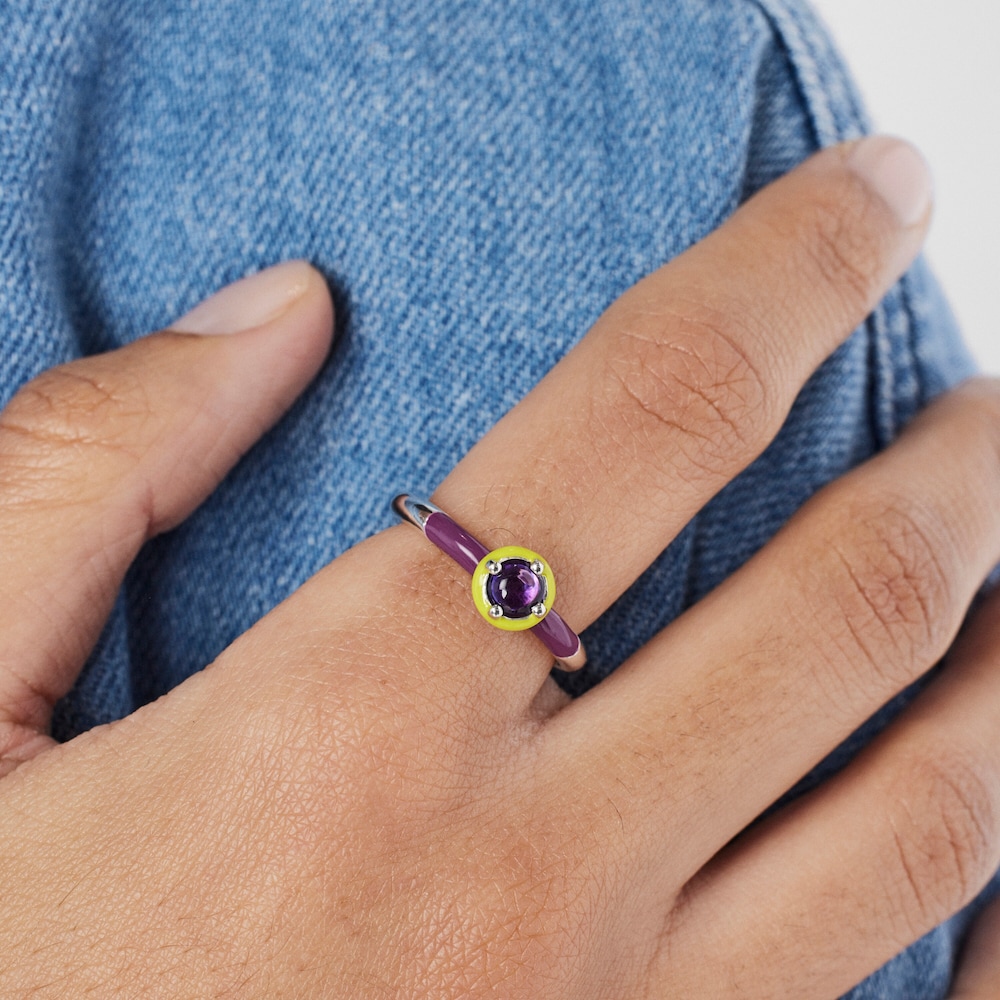 Anillo de plata con amatista y esmalte TOUS Vibrant Colors image number 4