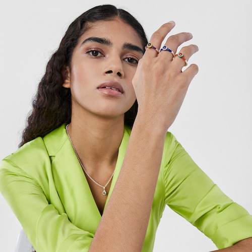 Silver TOUS Vibrant Colors Ring with sodalite and enamel