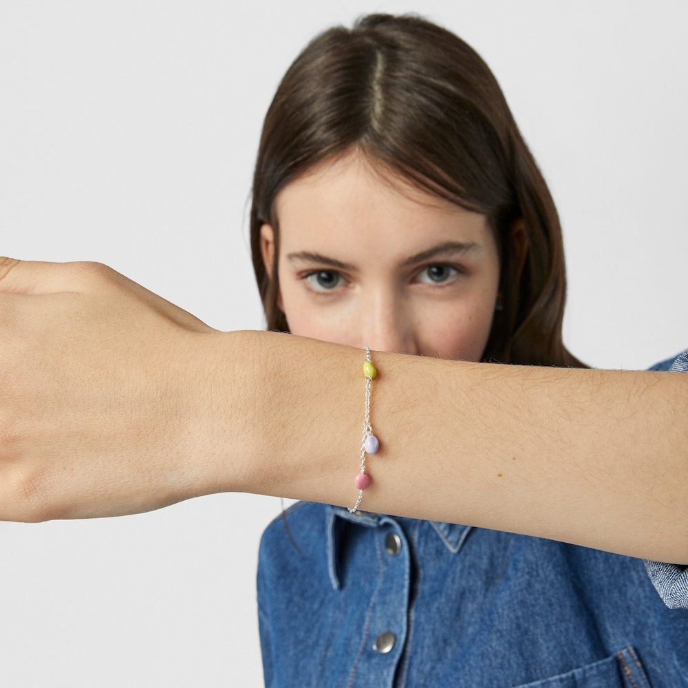 Silver and colored enamel TOUS Joy Bits bracelet