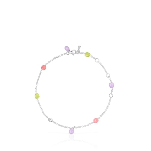Silver and colored enamel TOUS Joy Bits anklet