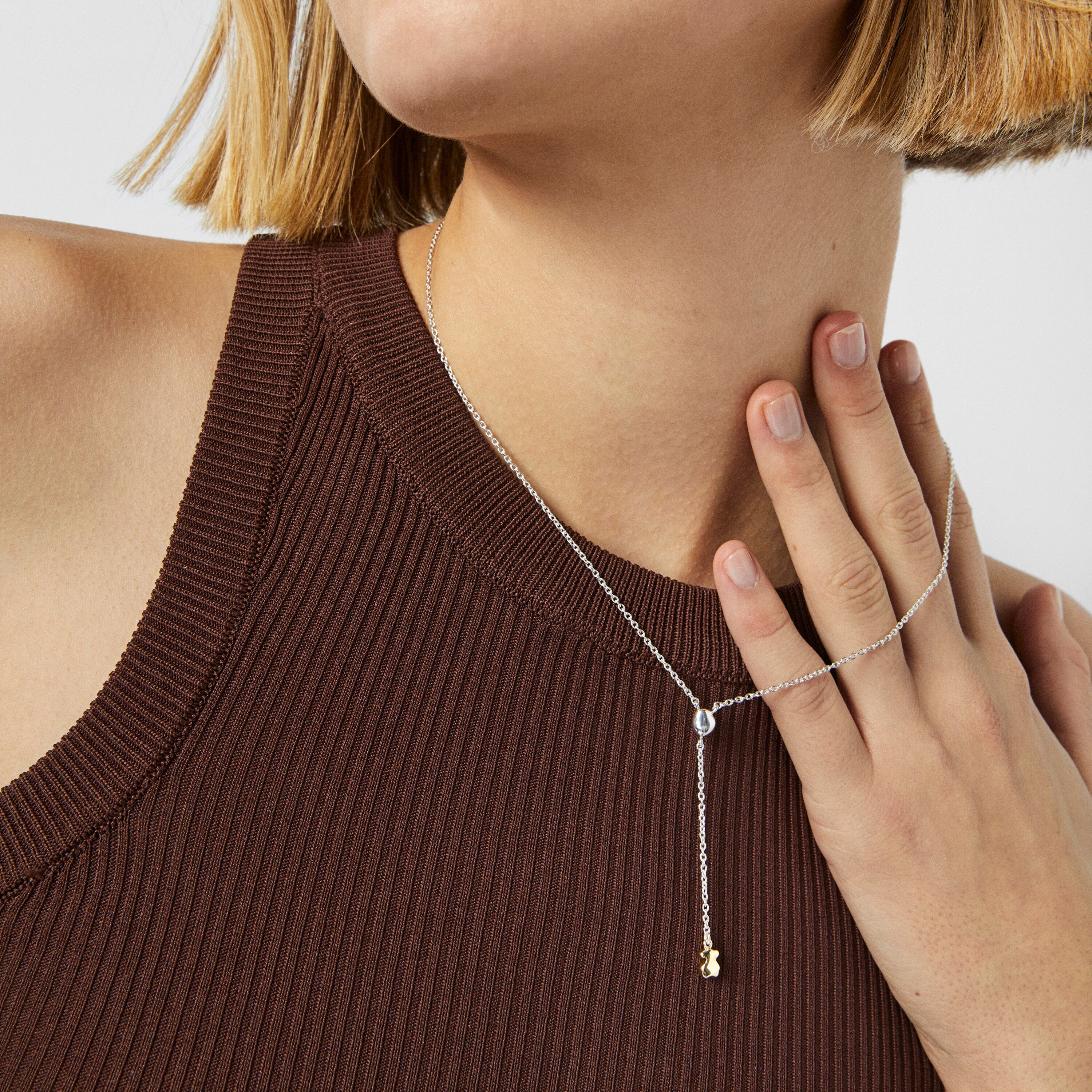 Two-tone TOUS Joy Bits necklace with bear