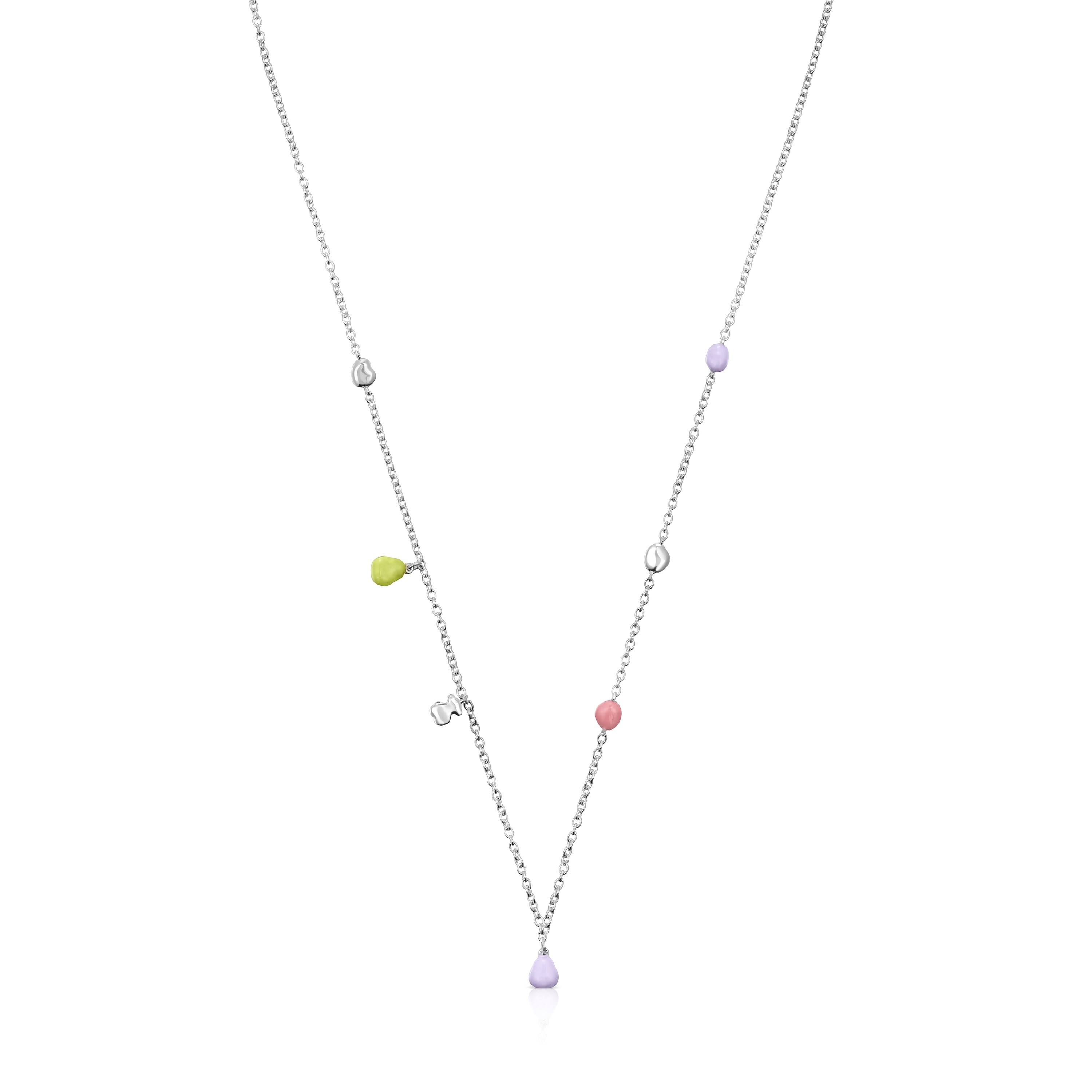 Silver TOUS Joy Bits necklace with enamel motifs