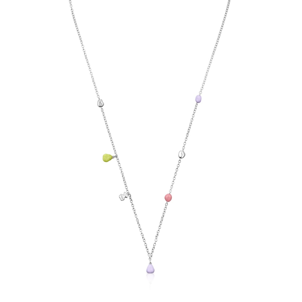 Naszyjnik TOUS Joy Bits wykonany ze srebra z motywami pokrytymi lakierem