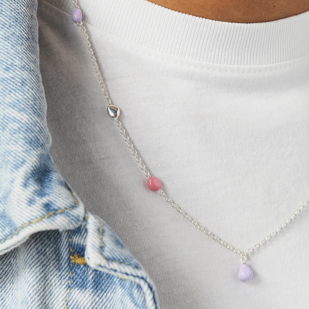 Naszyjnik TOUS Joy Bits wykonany ze srebra z motywami pokrytymi lakierem