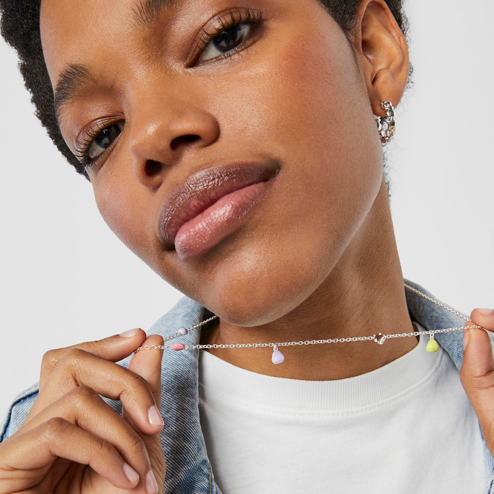 Silver TOUS Joy Bits necklace with enamel motifs