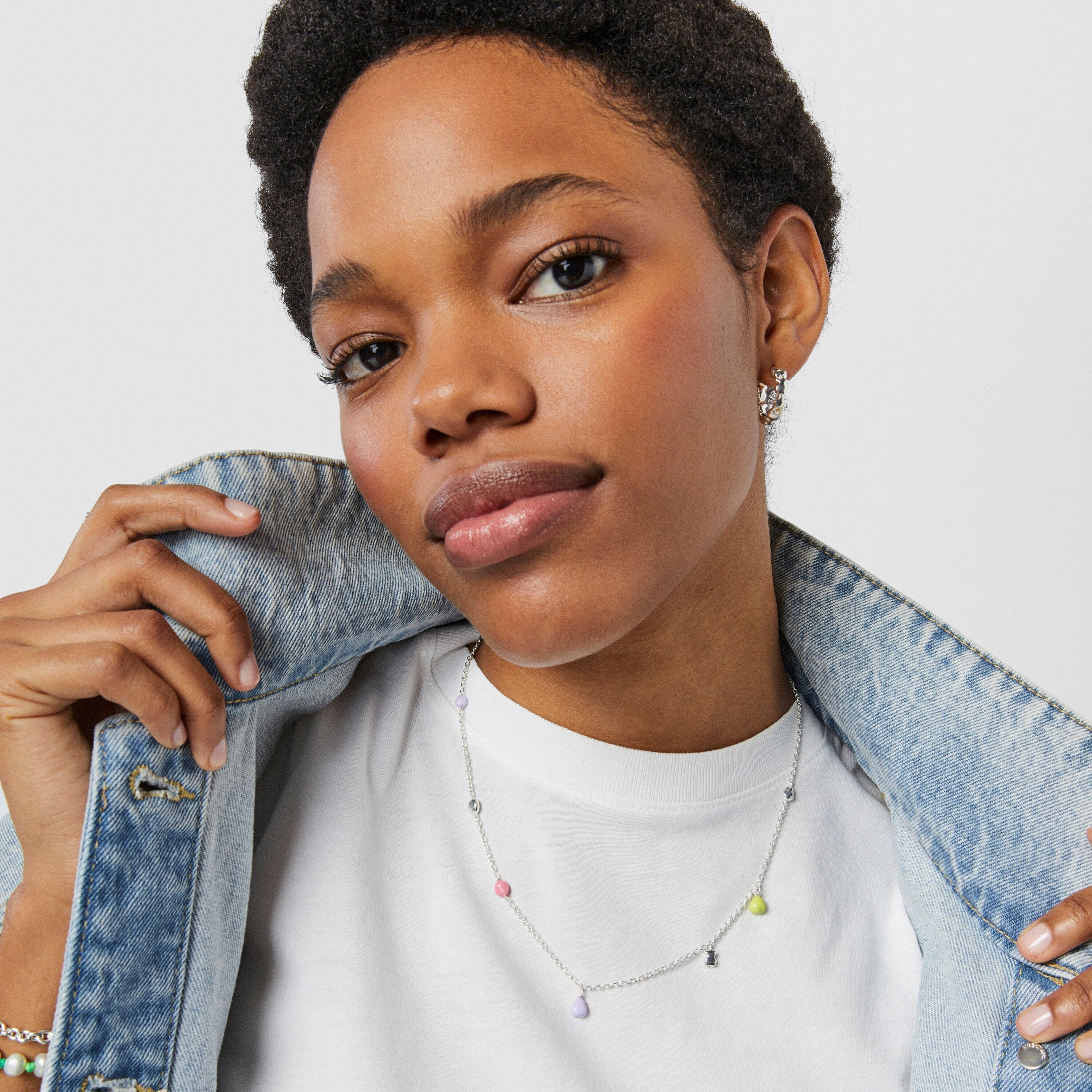 Silver TOUS Joy Bits necklace with enamel motifs
