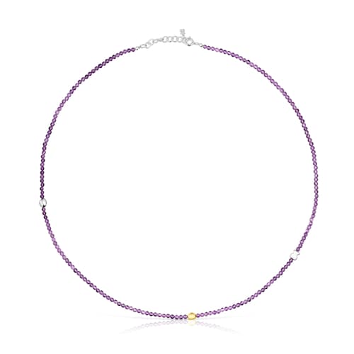 Naszyjnik TOUS Joy Bits wykonany ze srebra vermeil i ametystu