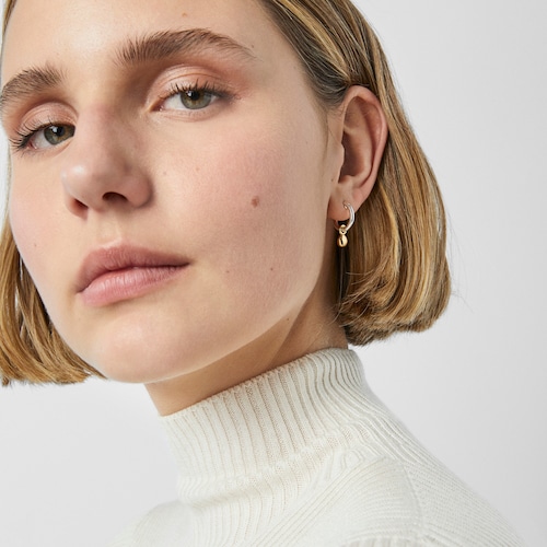 Δίχρωμα σκουλαρίκια-κρίκοι TOUS Joy Bits με κρεμαστό