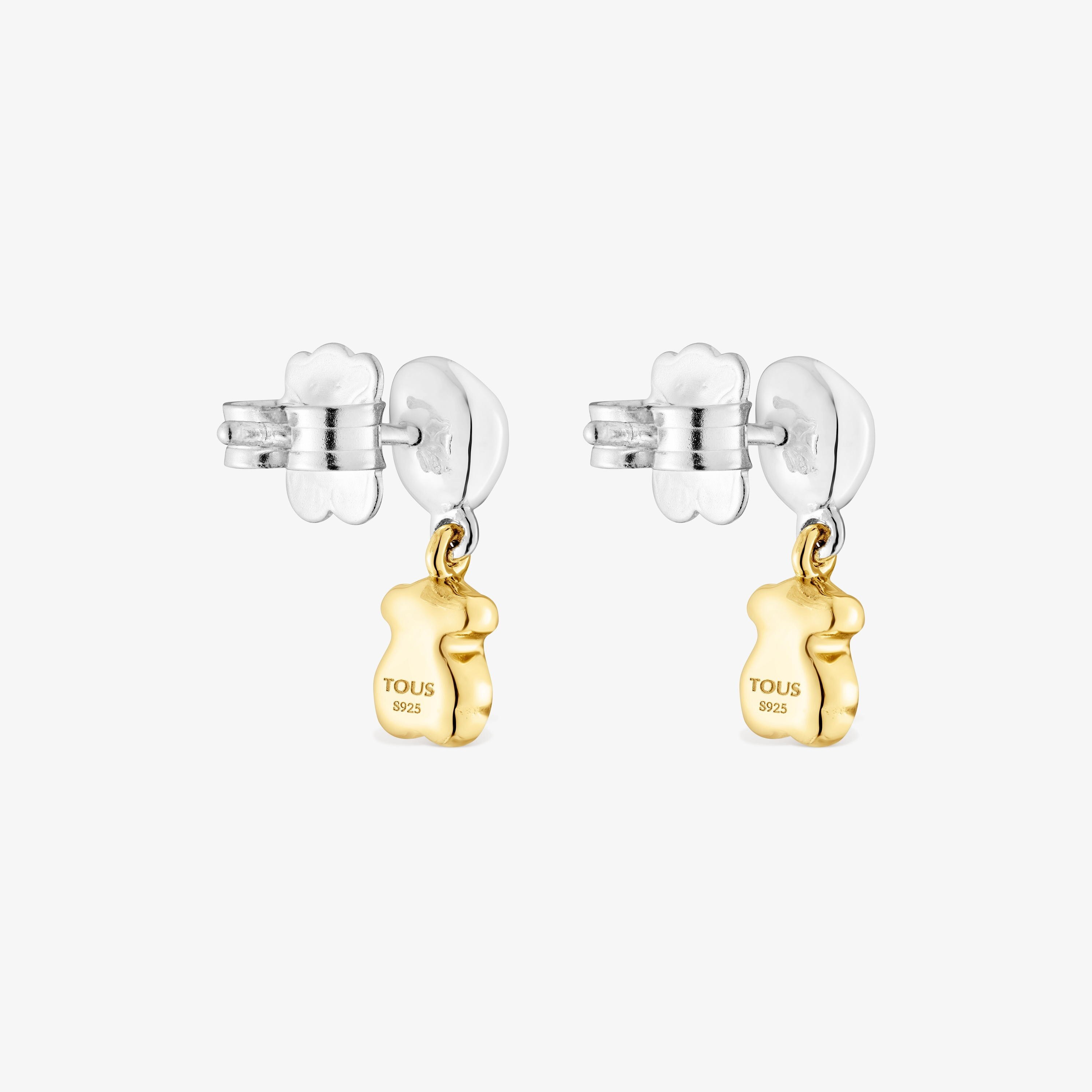 Short two-tone TOUS Joy Bits Earrings with bear