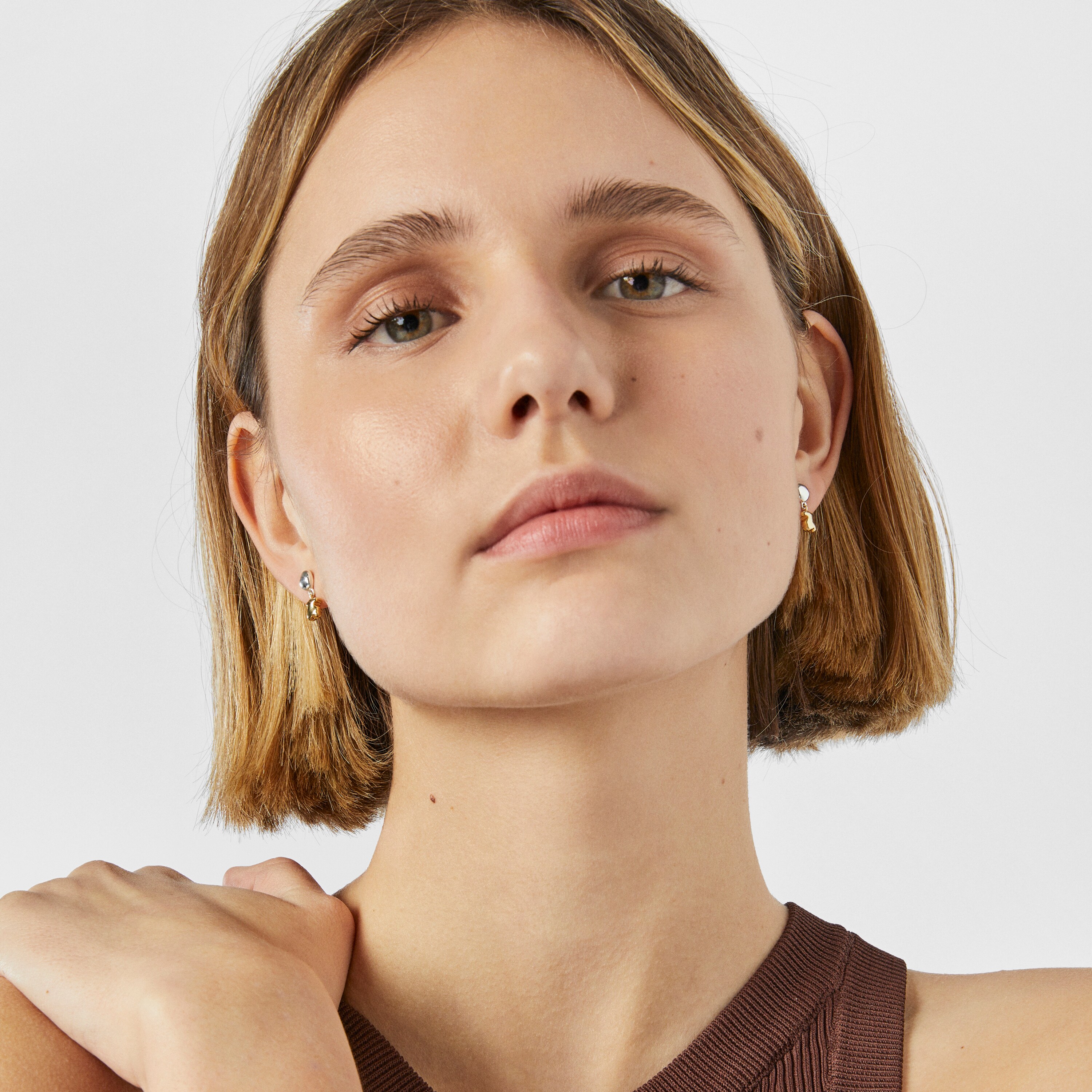 Short two-tone TOUS Joy Bits Earrings with bear