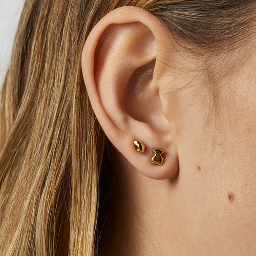 Pack de tres aretes con baño de oro 18 kt sobre plata TOUS Joy Bits