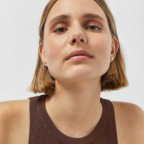 Pack de tres aretes con baño de oro 18 kt sobre plata TOUS Joy Bits