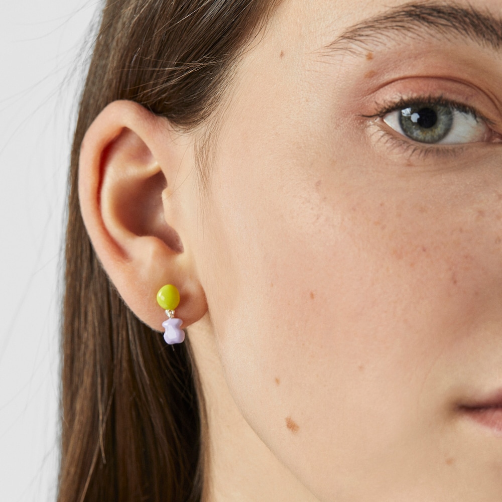 Pendientes cortos con motivos de esmalte de colores TOUS Joy Bits