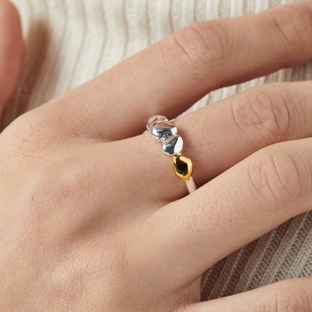 Anillo bicolor con formas org&aacute;nicas TOUS Joy Bits