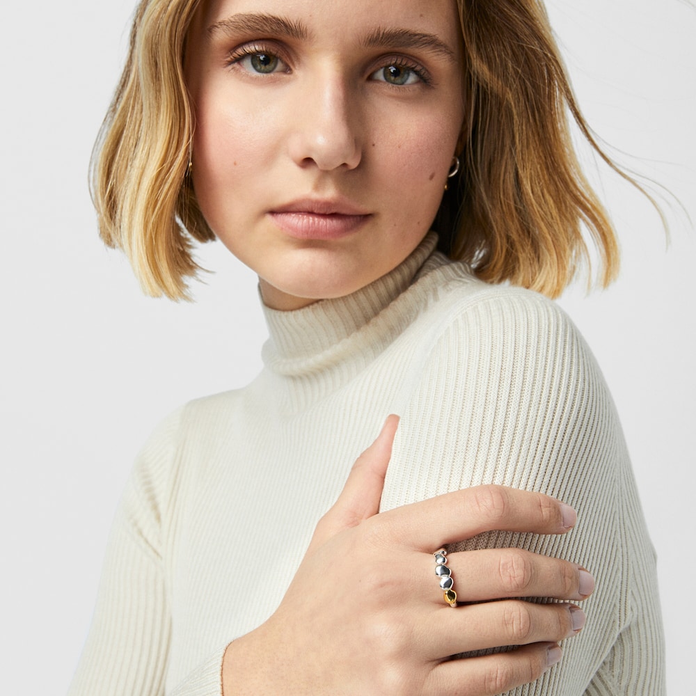 Anillo bicolor con formas org&aacute;nicas TOUS Joy Bits