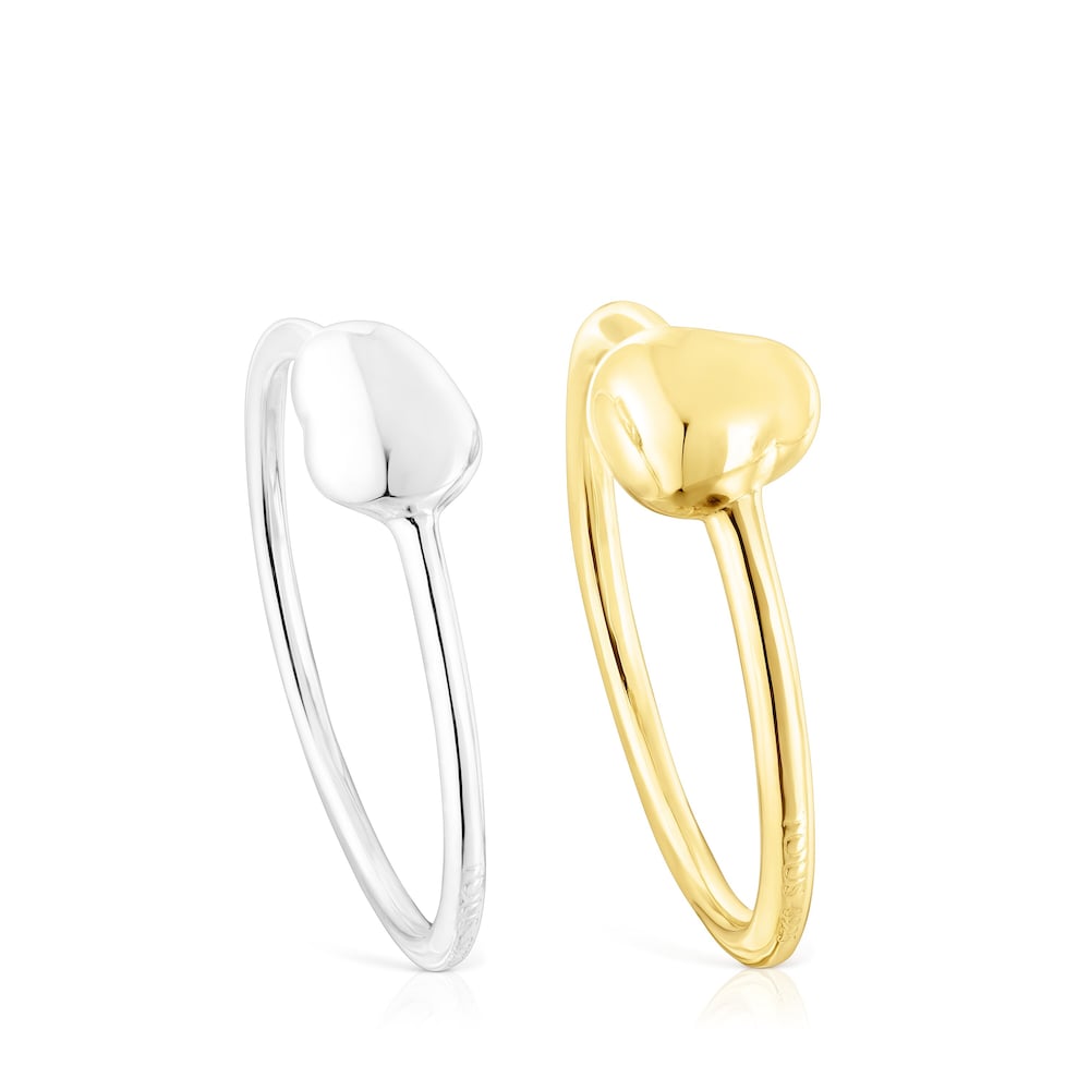 Anillos plata y ba&ntilde;o de oro 18 kt sobre plata TOUS Joy Bits