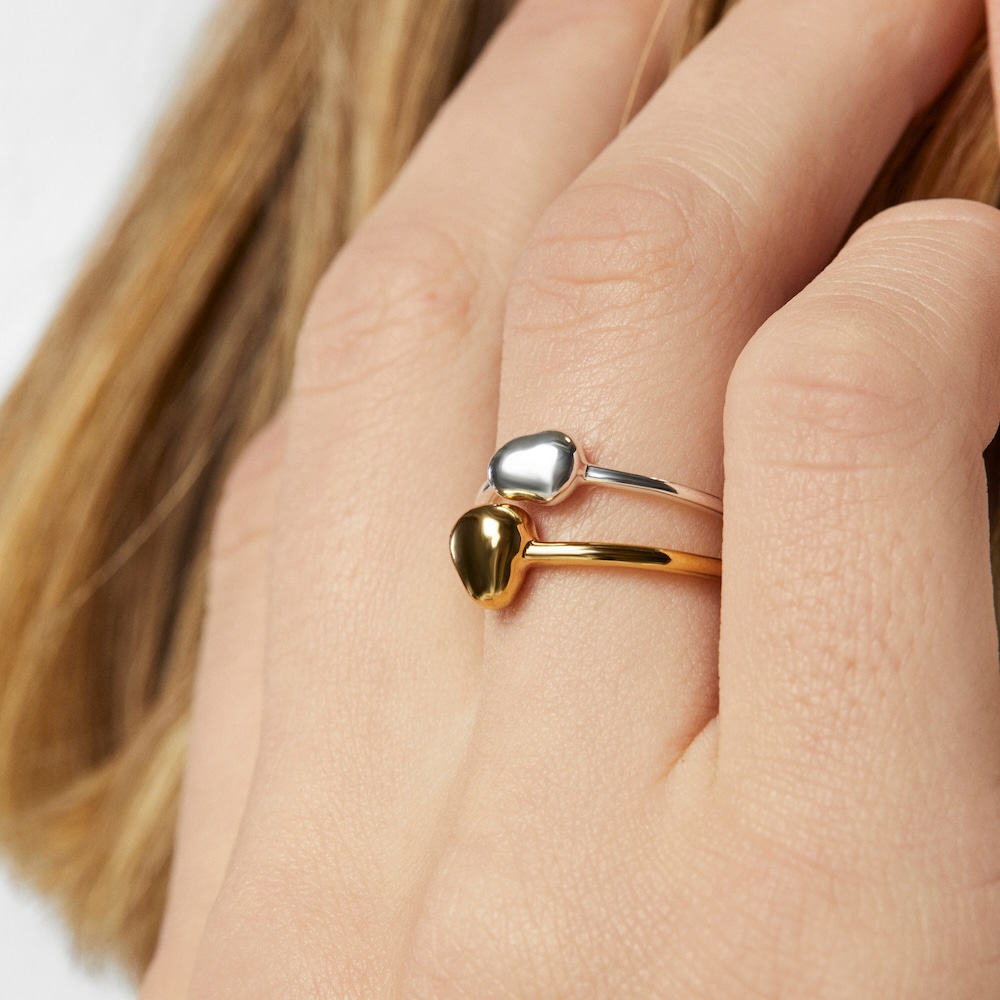 Anillos plata y ba&ntilde;o de oro 18 kt sobre plata TOUS Joy Bits
