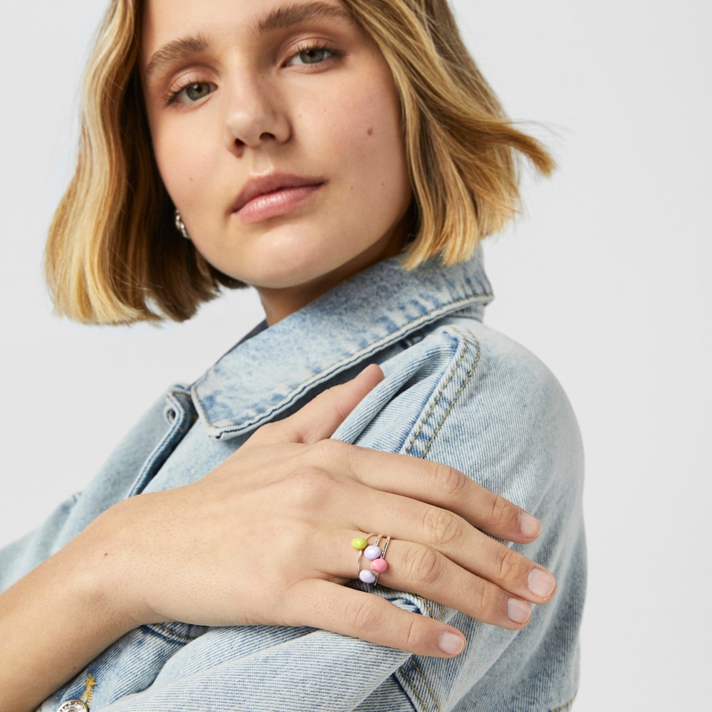 Anillo bicolor con formas org&aacute;nicas TOUS Joy Bits