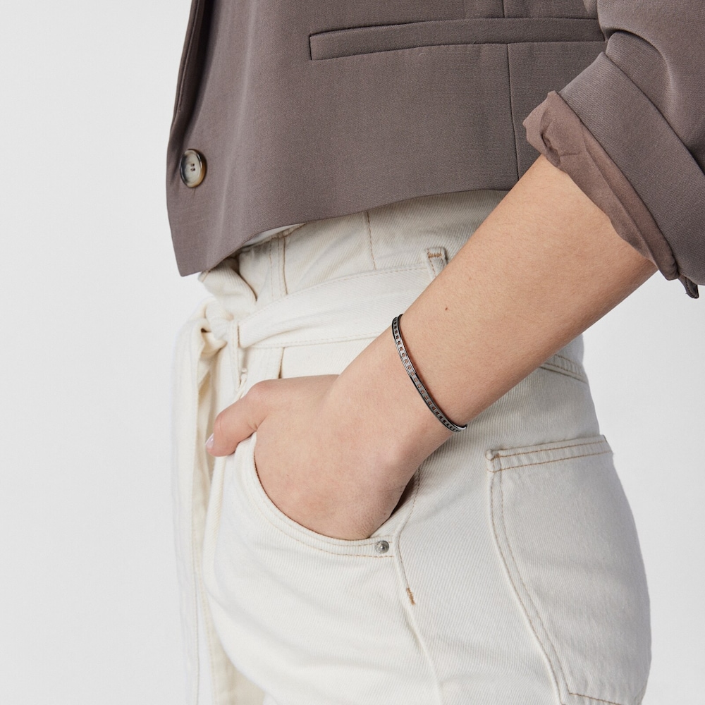 Pulsera dark silver con siluetas TOUS Bear Row