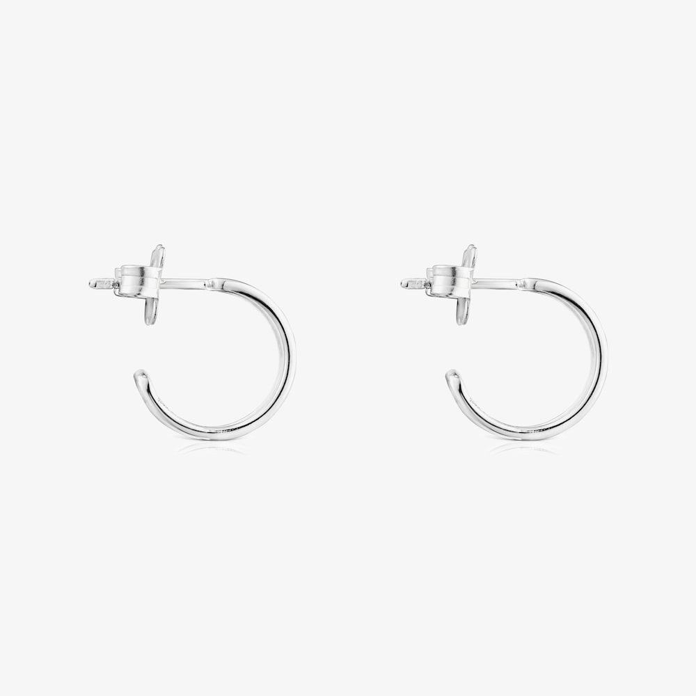 Pendientes aro de plata peque&ntilde;os con silueta TOUS Bear Row