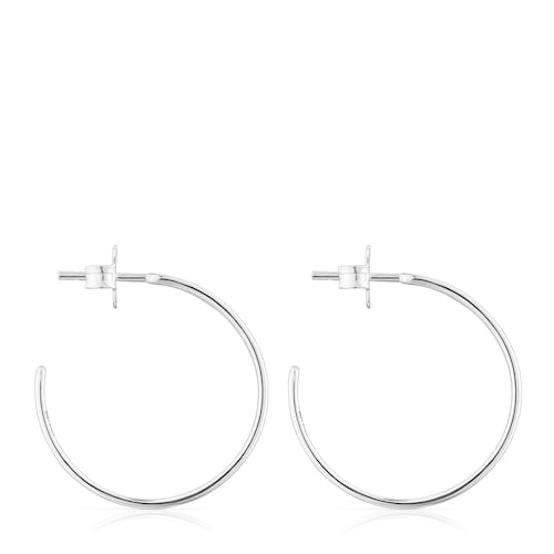Silver TOUS Bear Row hoop earrings with bear silhouette