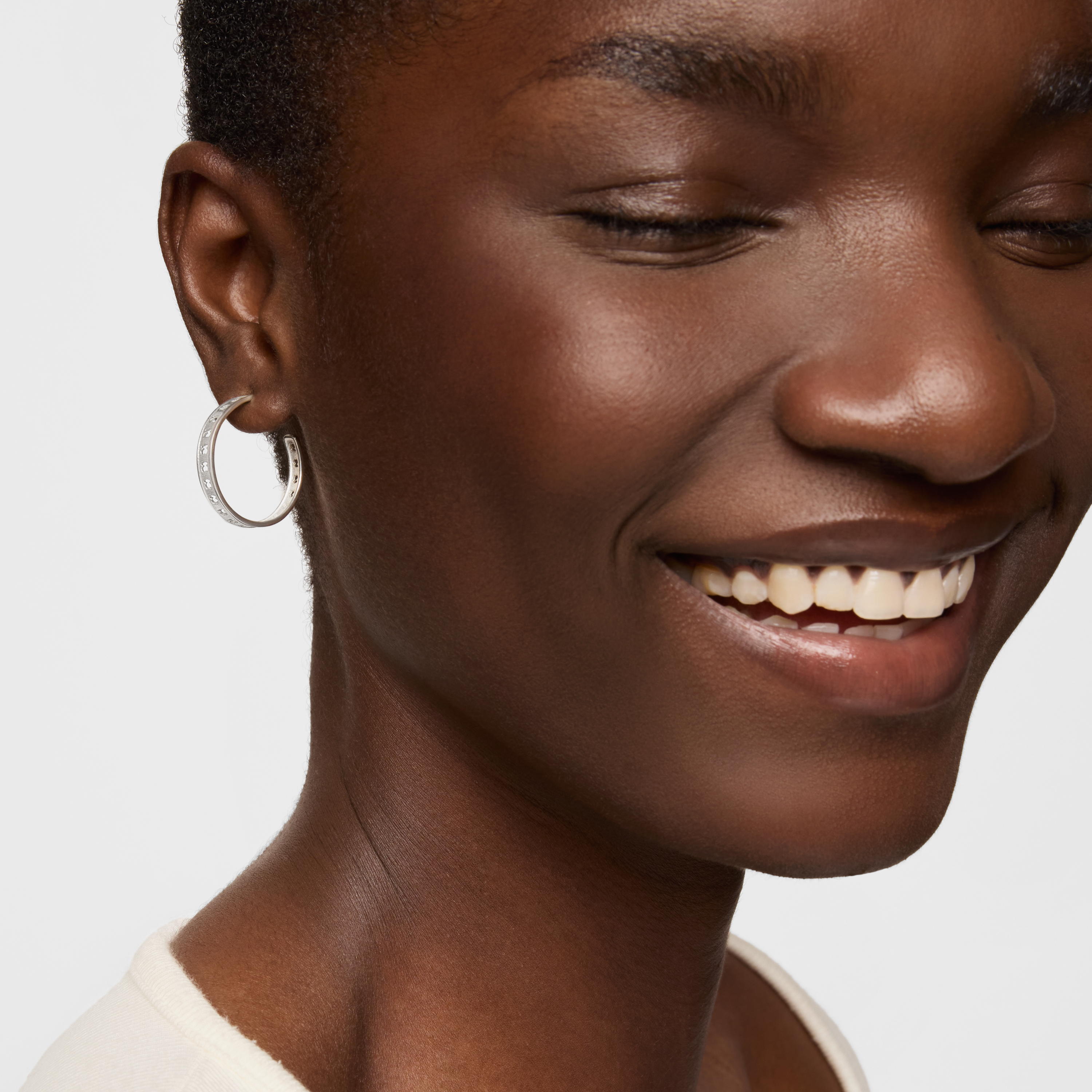 Silver TOUS Bear Row hoop earrings with bear silhouette