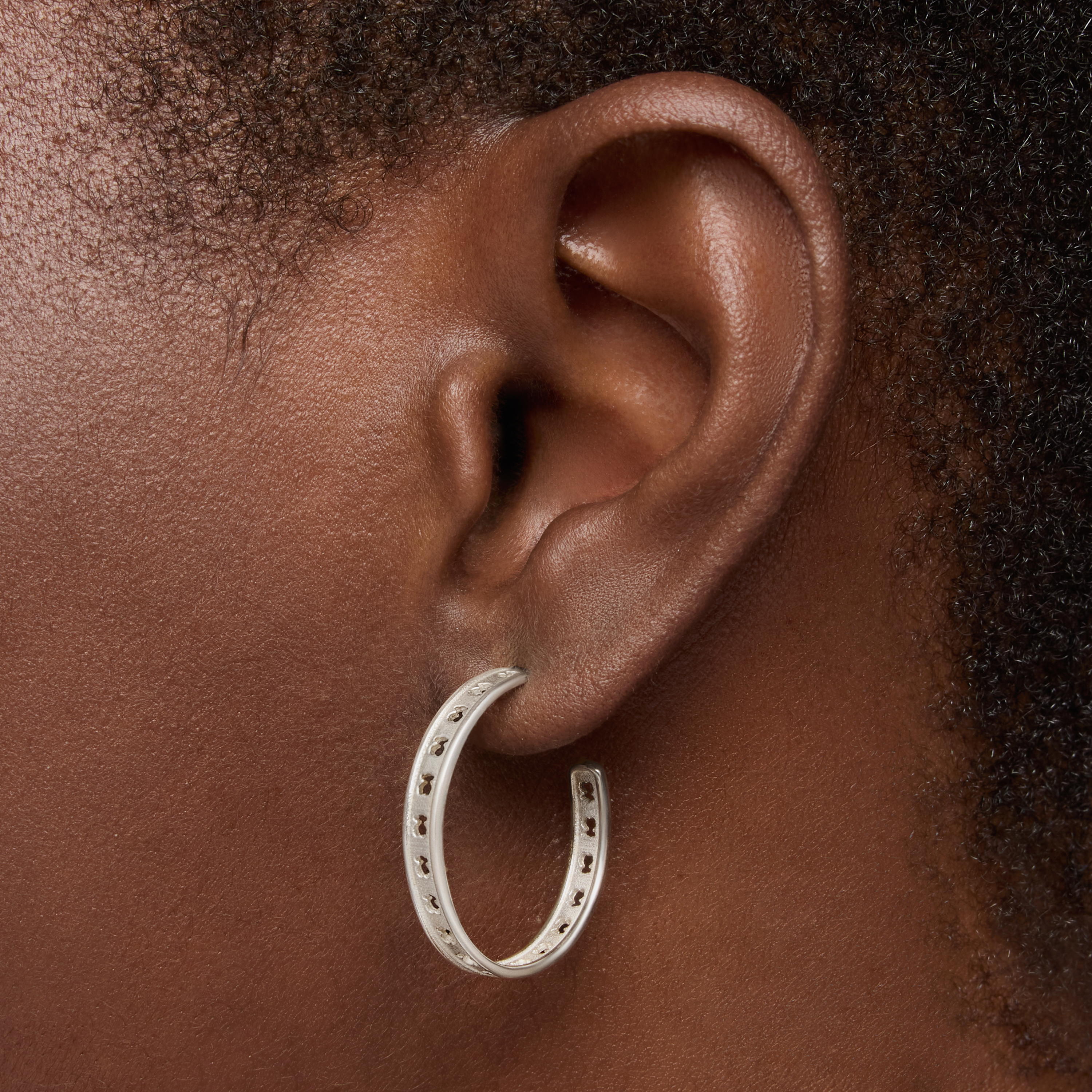 Silver TOUS Bear Row hoop earrings with bear silhouette