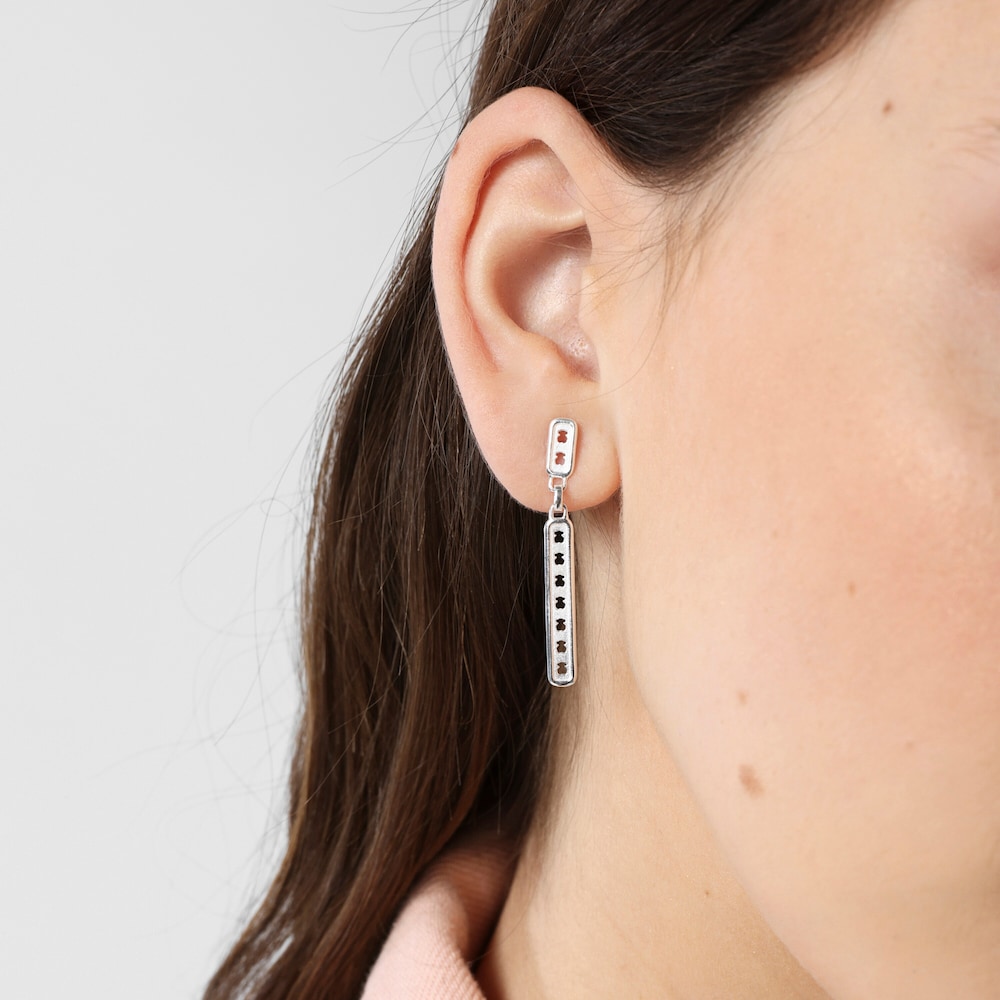 Silver TOUS Bear Row earrings with bear silhouettes