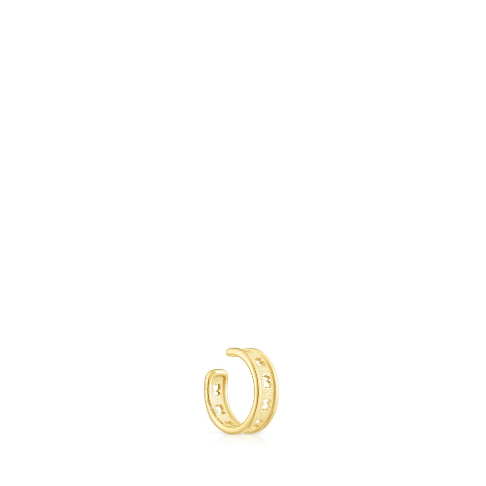 Earcuff con baño de oro 18 kt sobre plata y siluetas de oso TOUS Bear Row image number 1