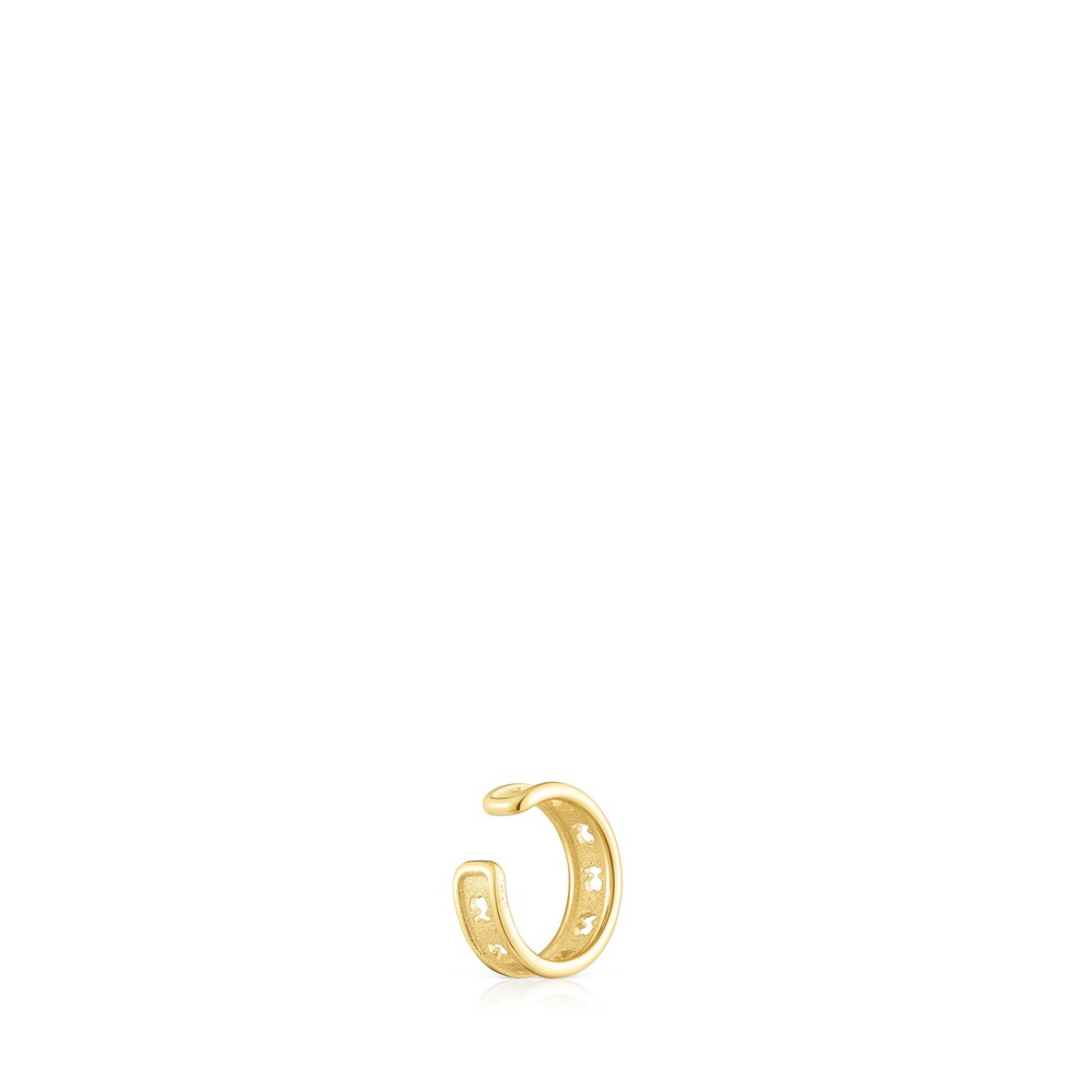Earcuff con baño de oro 18 kt sobre plata y siluetas de oso TOUS Bear Row image number 2